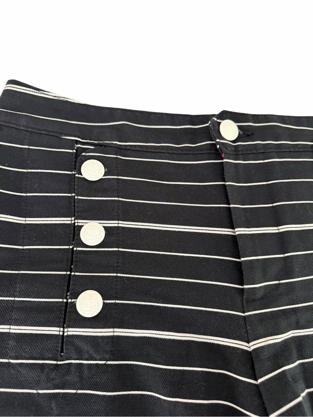 TOMMY HILFIGER Black White Striped Nautical Sailor Shorts Preppy Coastal size 6 - Picture 4 of 13